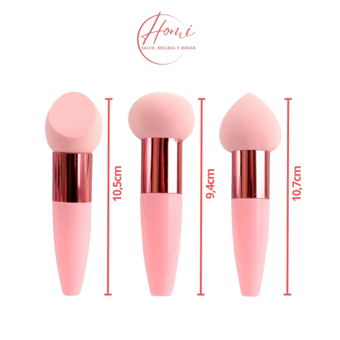 Set de 3 esponjas para maquillaje