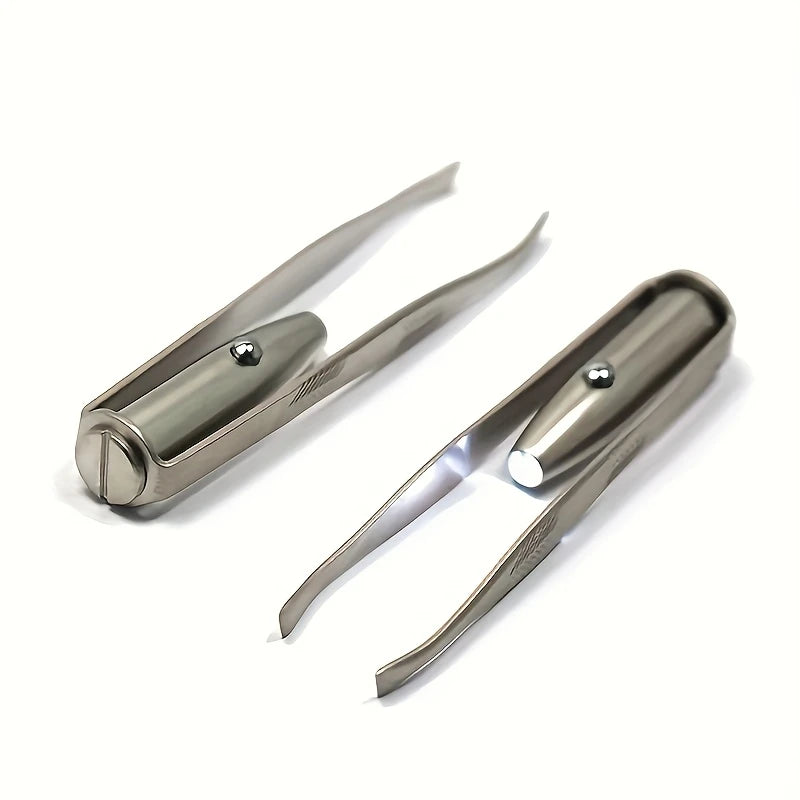 Pinza de cejas con luz LED