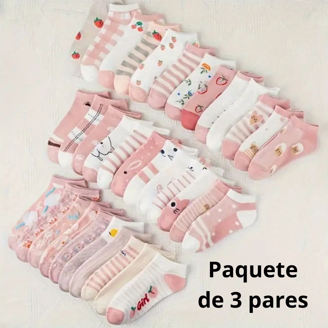 Conjunto de 3 pares de calcetines estilo barco