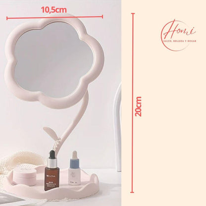 Espejo giratorio con diseño floral