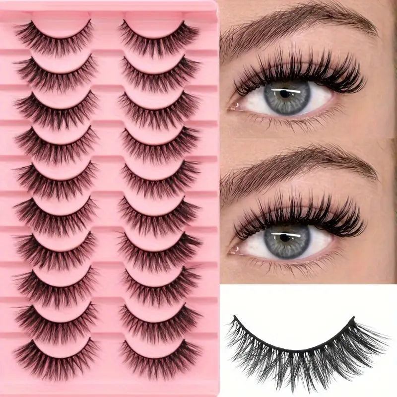 10 pares de pestañas postizas 3D