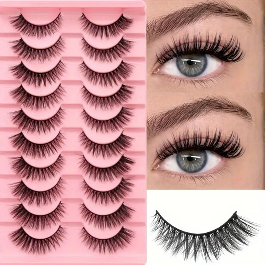 10 pares de pestañas postizas 3D