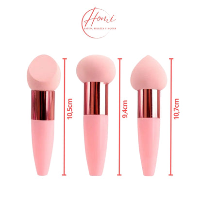 Set de 3 esponjas para maquillaje