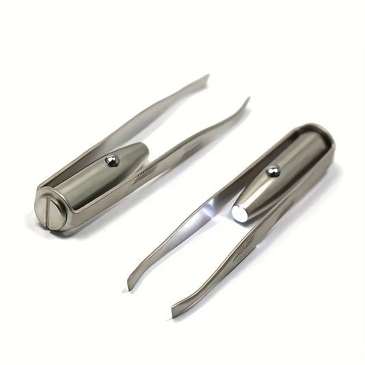 Pinza de cejas con luz LED