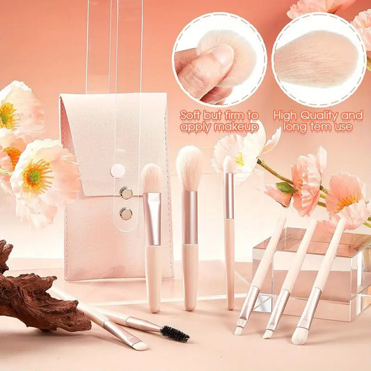 Set de 8 brochas de maquillaje más estuche